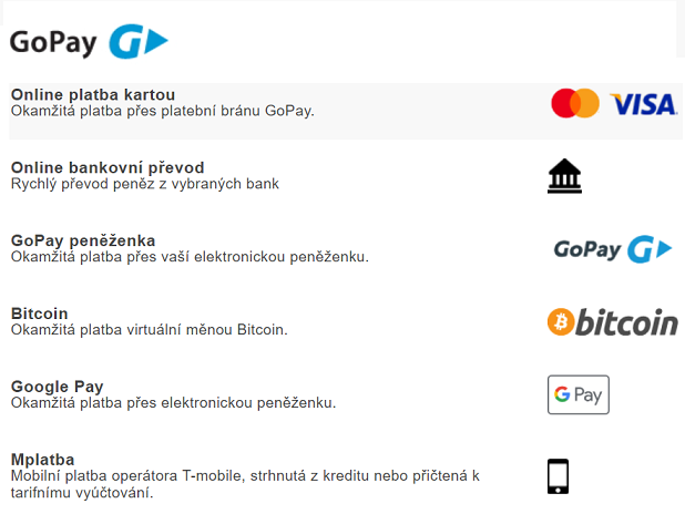 GoPay platební metody_1